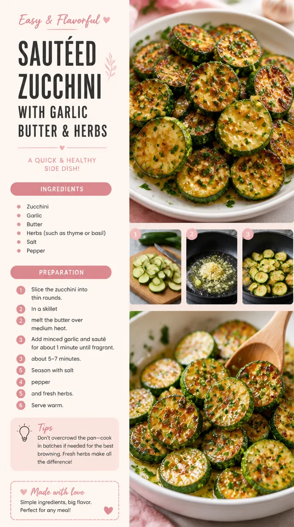 Sautéed Zucchini with Garlic Butter and Herbs